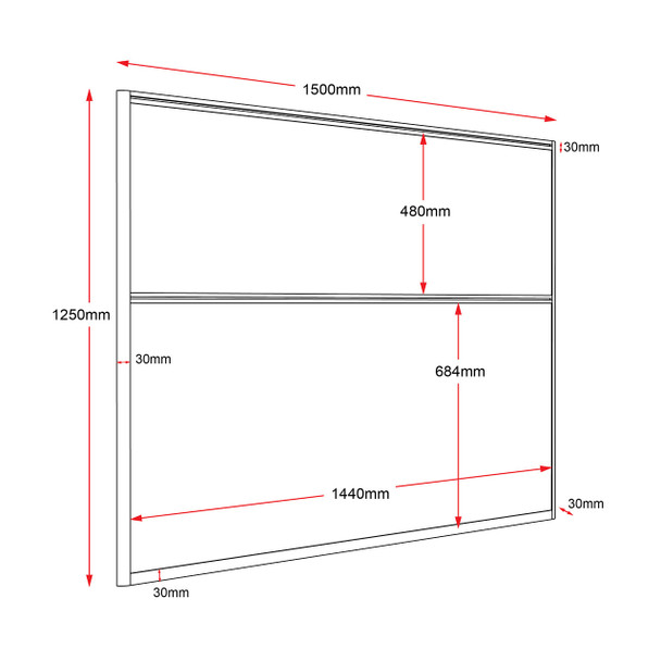 Rapidline Rapid Span Screen Blue Upholstery 1500 x 30 x 1250mm