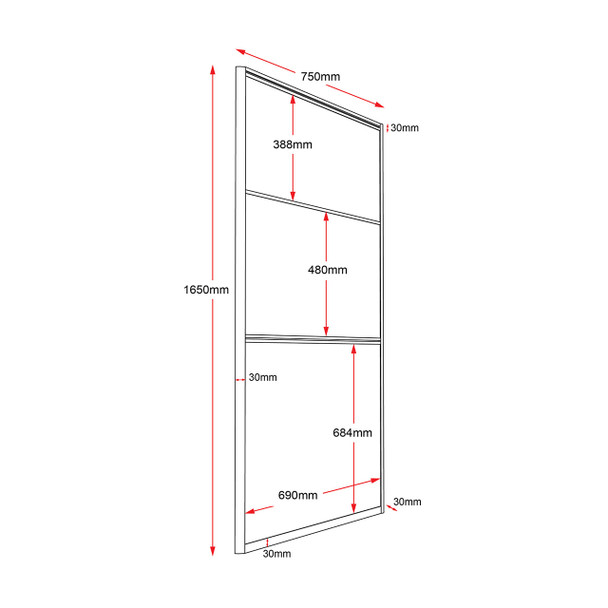 Rapidline Rapid Span Screen Grey Upholstery 750 x 30 x 1650mm