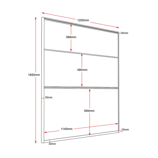RAPIDLINE SC1216 BU RAPID SCREEN 1200MM W X 1650MM H X 30MM T BLUE