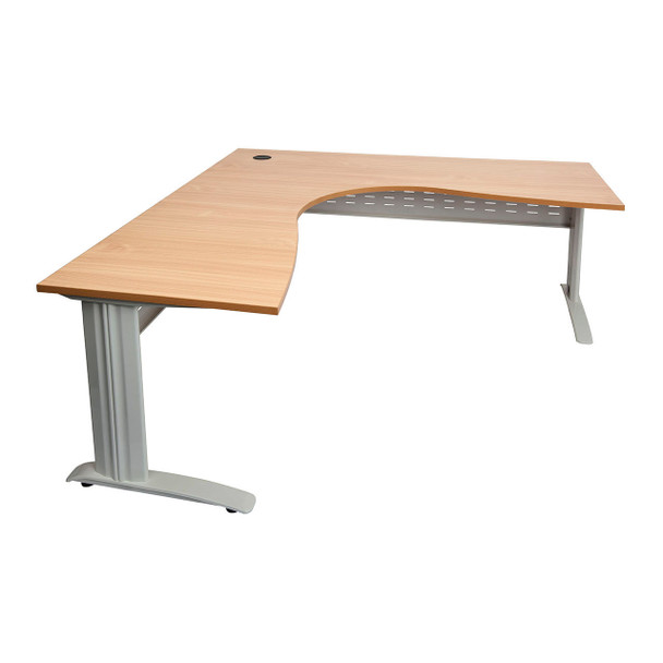 Rapidline Rapid Span Corner Workstation 1800 x 1500 x 700mm Beech / Precious Silver