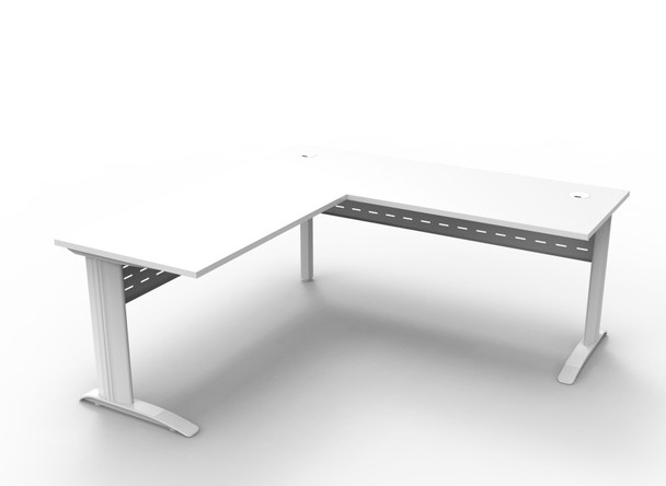 Rapidline Rapid Span Open Workstation with Return 1800 x 1800 x 700mm Natural White / White Satin