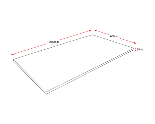 Rapidline Rectangle Table Top Only 1100 x 600 x 25mm Beech
