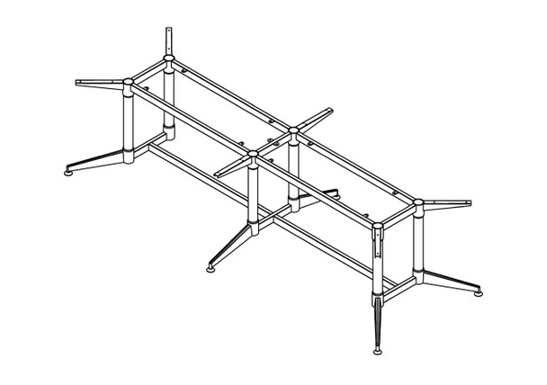 Rapidline Frame 2742 x 1112mm Only Black Polished Aluminum for Typhoon Double Stage Meeting Table