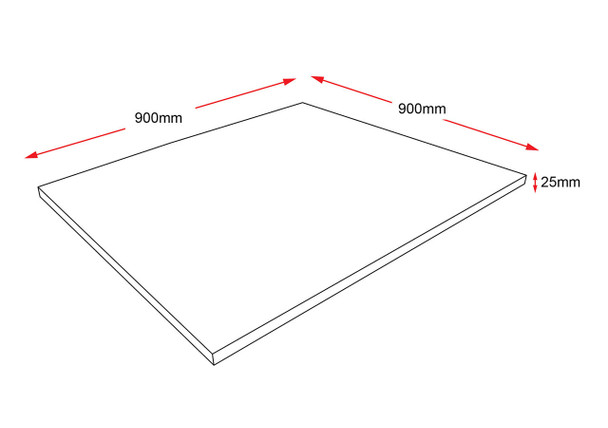 Rapidline Square Table Top Only 900 x 900 x 25mm Natural White