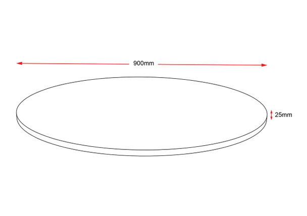 Rapidline Round Table Top Only 900mm Diameter x 25mm Height Cherry
