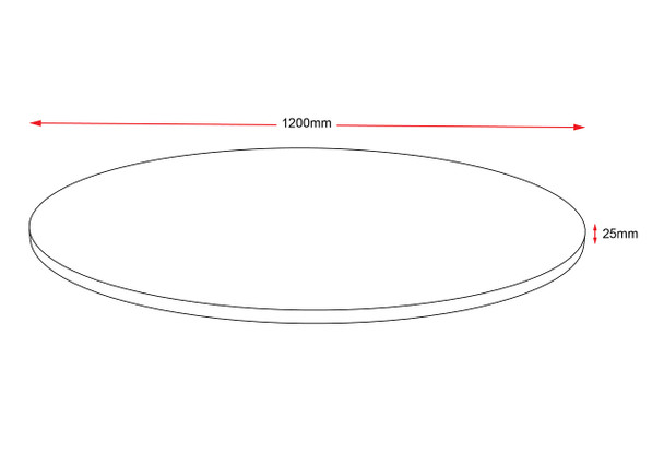 Rapidline Round Table Top Only 1200mm Diameter x 25mm Height Natural Oak