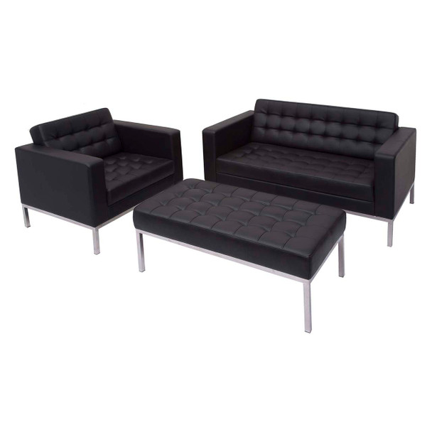 Rapidline Black PU Venus 2 Seater Lounge