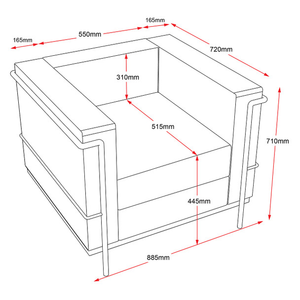 Rapidline Space Single Seater Black PU Lounge