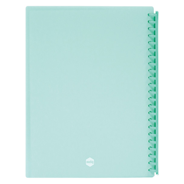 Marbig Clearview Display Book Refillable 20 Pocket A4 Pastel Green