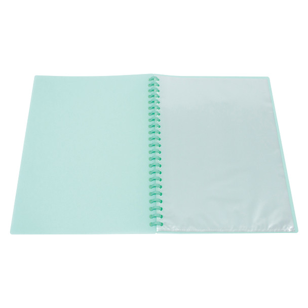 Marbig Clearview Display Book 20 Pocket Refillable A4 Pastel Green