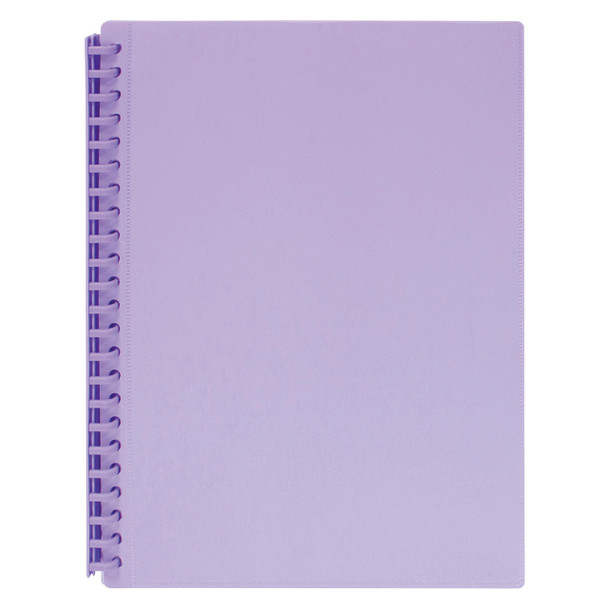 Marbig Clearview Refillable Display Book 20 Pocket A4 Pastel Purple