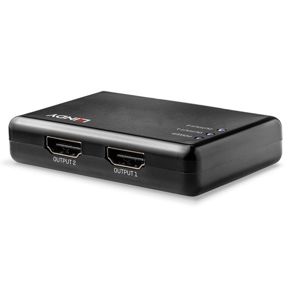 Lindy HDMI 10.2G Splitter Compact Black 2 Port