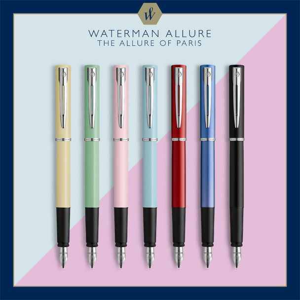 Waterman Graduate Allure Blue Chrome Trim Fountain Pen in Box