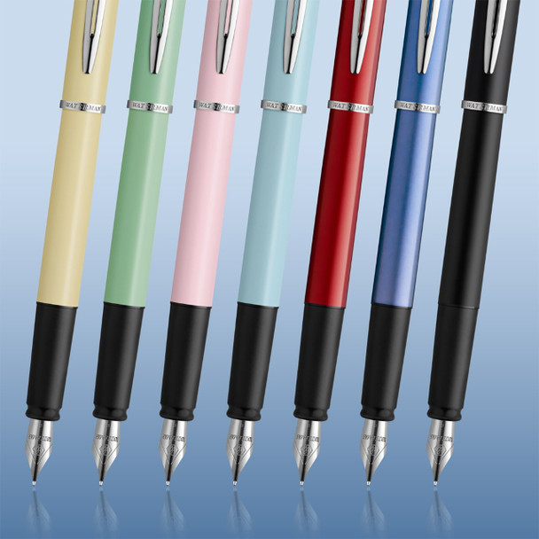 Waterman Graduate Allure Blue Chrome Trim Fountain Pen in Box