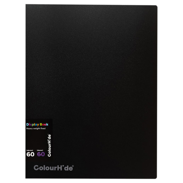 ColourHide Fixed Display Book Insert Cover 60 Sheets Black 2055302J - Pack of 6 | Mega Office Supplies