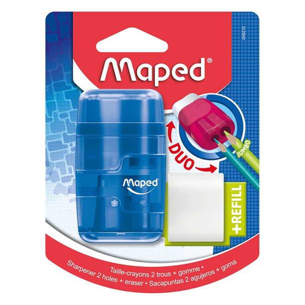 Maped 8049210 Connect Sharpener/Eraser Translucent Colour - Box 6 | Mega Office Supplies
