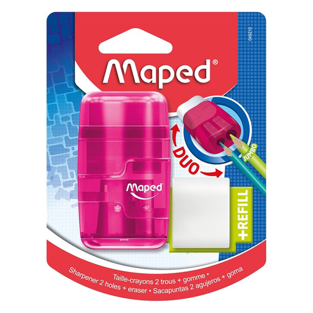 Maped Sharpener/Eraser Translucent Colour 8049210 Connect - Box 6 | Mega Office Supplies