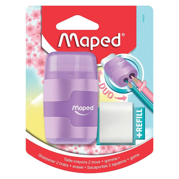 Maped Pastel Colour Connect Sharpener and Eraser Box of 6