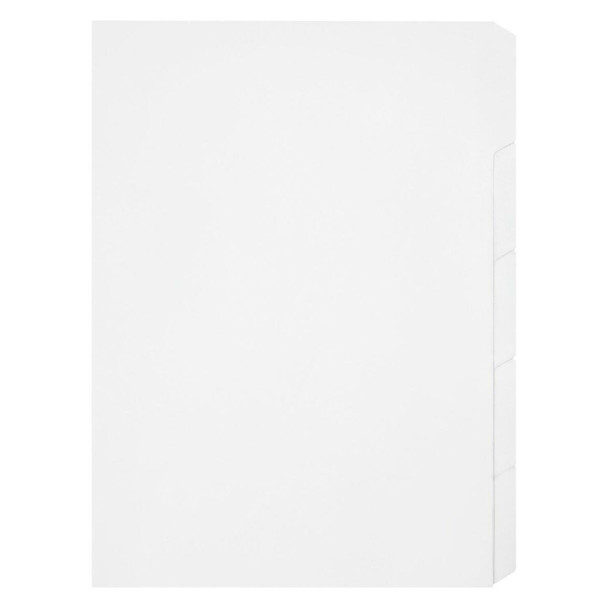Marbig A4 Indices and Dividers 5 Tab Manilla Unpunched White Pack of 25