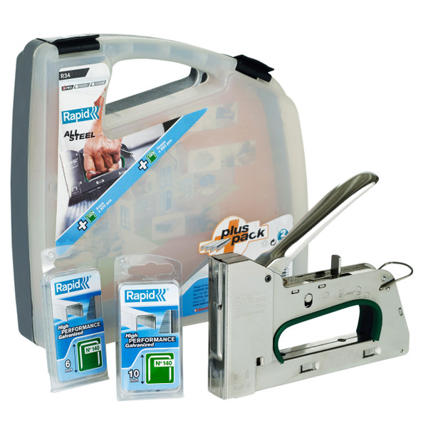 Rapid R34E Steel Case Tacker Promo Pack