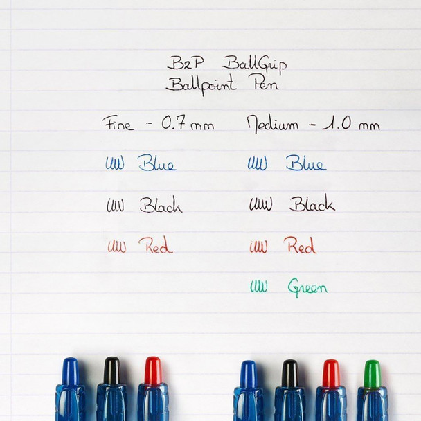 Pilot Begreen B2P Grip Retractable Ballpoint Medium 1.0mm Assorted Pack of 2 Box of 6