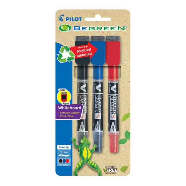 Pilot BegreeN V Board Master S Bullet Extra Fine Assorted Pack 3 Box of 6 with Eraser and Magnet