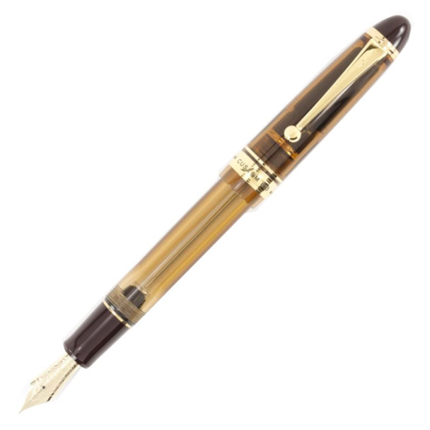 Pilot Custom 823 Fountain Pen Brown Barrel 14K Gold Broad Nib