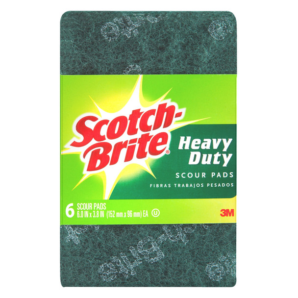Scotch-Brite Heavy Duty Scour Pads Green Pack 6 Box of 5