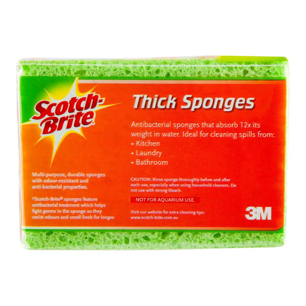 Scotch-Brite Sponges Antibacterial Thick Pack 3 Box of 8