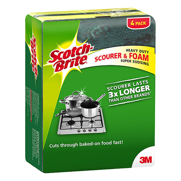 Scotch-Brite Scourer Sponges Heavy Duty Pack of 4