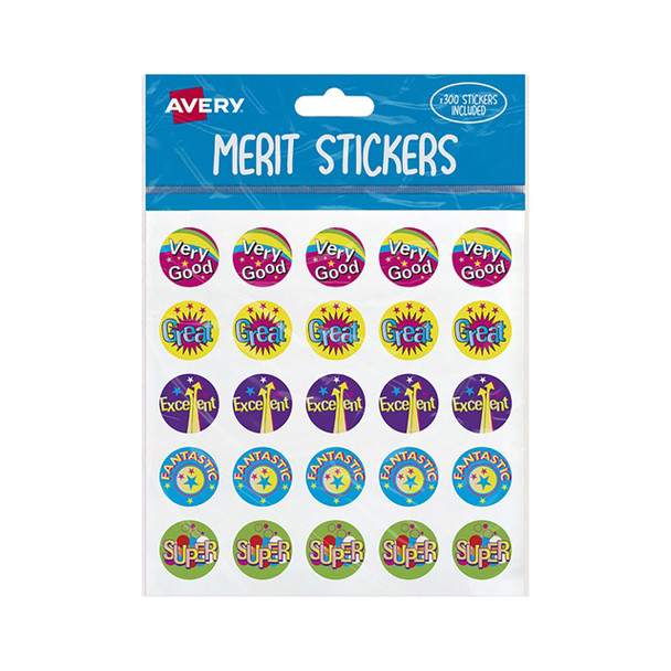 Avery 698007 Merit Stickers - Caption 1 - Round - 300/Pack | It's A Mega Thing