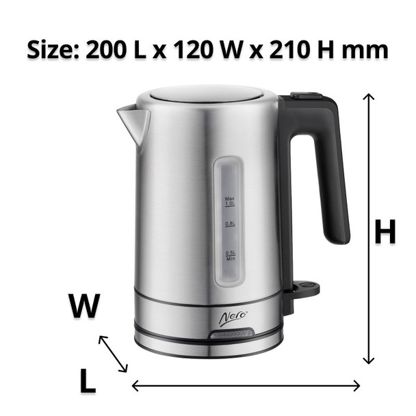 Nero  1 Litre Select Kettle Brushed Stainless Steel