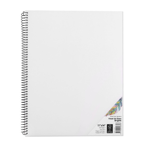 Quill Visual Art Diary PP 110gsm 11 x 14 120 Pages Frost Pack of 5