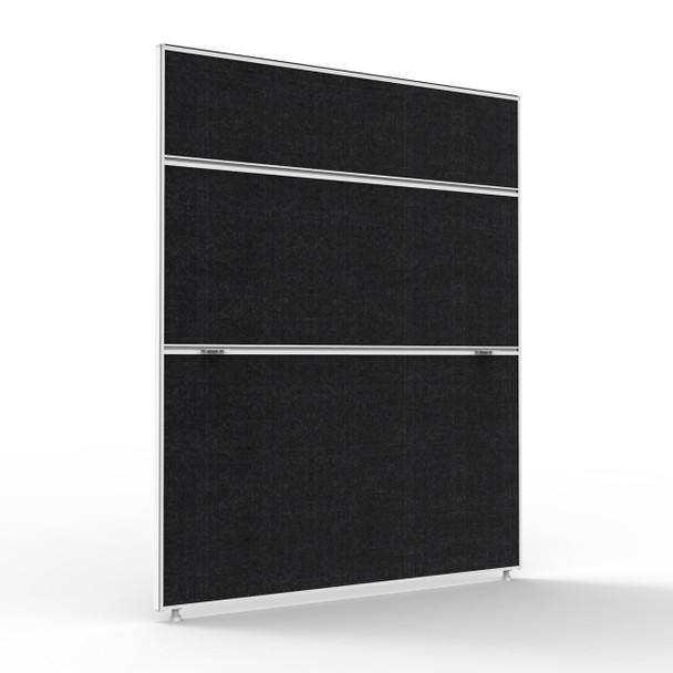 Rapidline Shush30 Plus Screen Black Fabric / White 1200 x 30 x 1500mm
