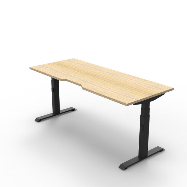Rapidline Workstation Boost Plus Single Sided 1200 x 750mm Natural Oak / Black Satin