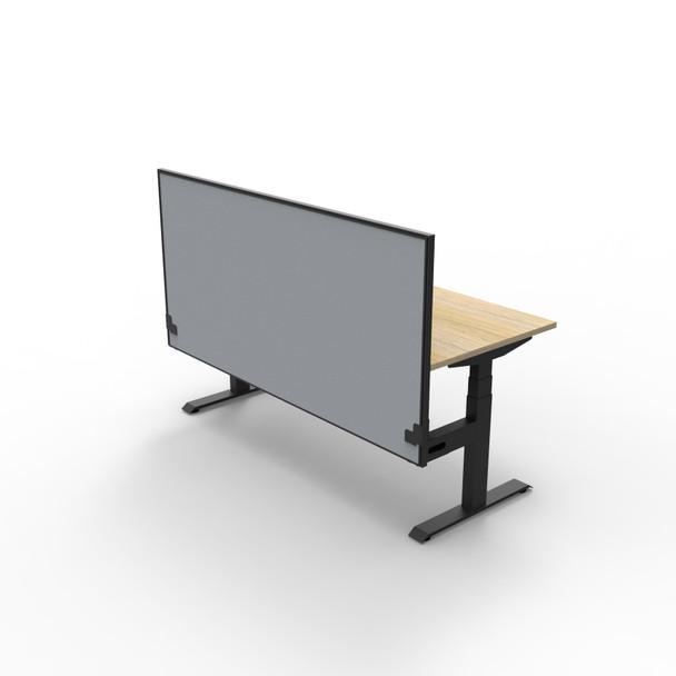 Rapidline Boost Plus 1200 x 750mm Single Sided Workstation with Screen Natural Oak / Black Satin