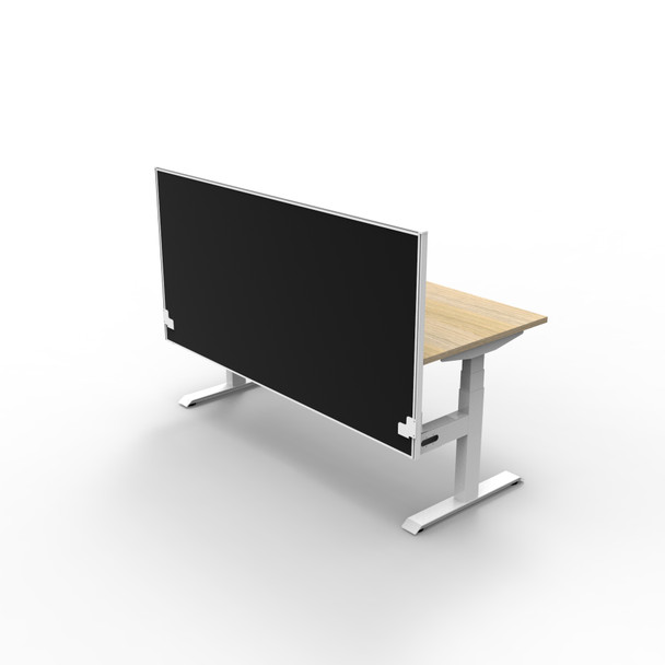 Rapidline Boost Plus 1500 x 750mm Single Sided Workstation with Screen Natural Oak / White Satin