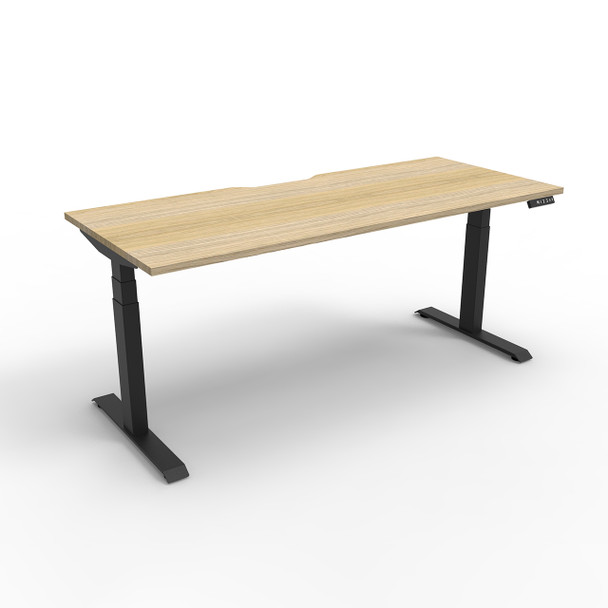 Rapidline Boost Plus Single Sided Workstation 1800 x 750mm Natural Oak / Black Satin
