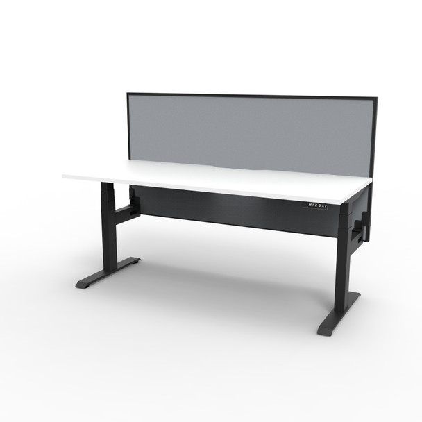 Rapidline Boost Plus Single Sided Workstation 1800 x 750mm with Screen Natural White / Black Satin