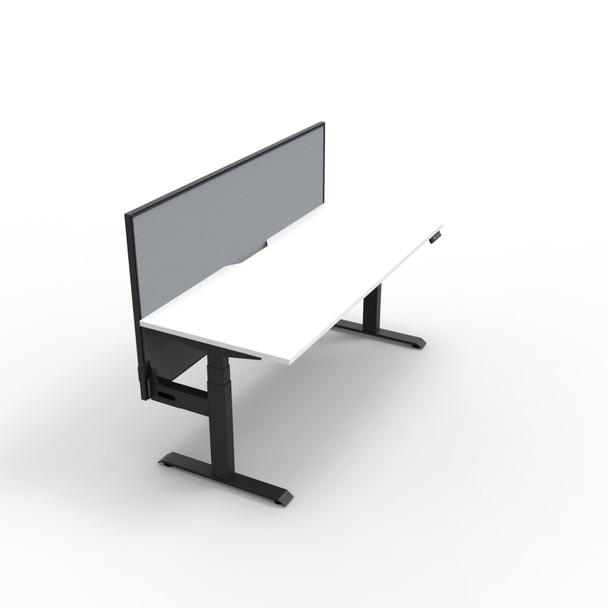 Rapidline Boost Plus Workstation Single Sided 1800 x 750mm with Screen Natural White / Black Satin