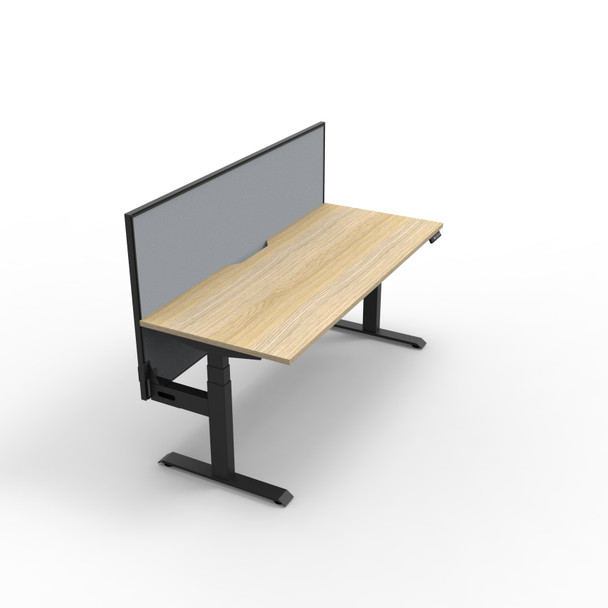 Rapidline Boost Plus Workstation Single Sided 1800 x 750mm with Screen Natural Oak / Black Satin