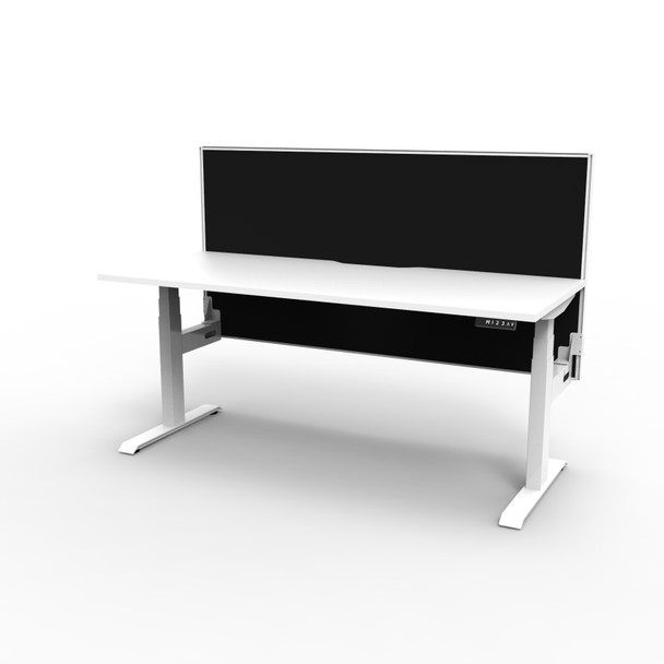 Rapidline Boost Plus Single Sided Workstation 1800 x 750mm with Screen Natural White / White Satin