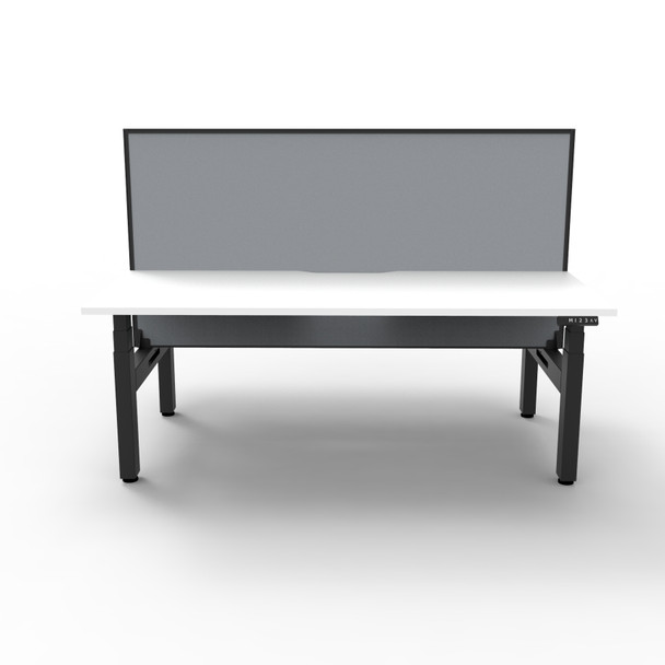 Rapidline Boost Plus Workstation Back to Back 1200 x 750mm with Screen Natural White / Black Satin