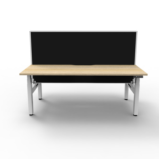 RAPIDLINE B+2PWS1275 NO/WS BOOST+ BACK TO BACK WORKSTATION WITH SCREEN WHITE BASE / NATURAL OAK TOP