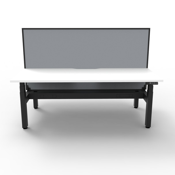 Rapidline Boost Plus Workstation Back to Back 1200 x 750mm with Screen and Cable Tray Natural White / Black Satin