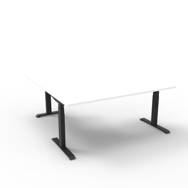 Rapidline Boost Plus 1500 x 1500 x 750mm Corner Workstation Natural White / Black Satin