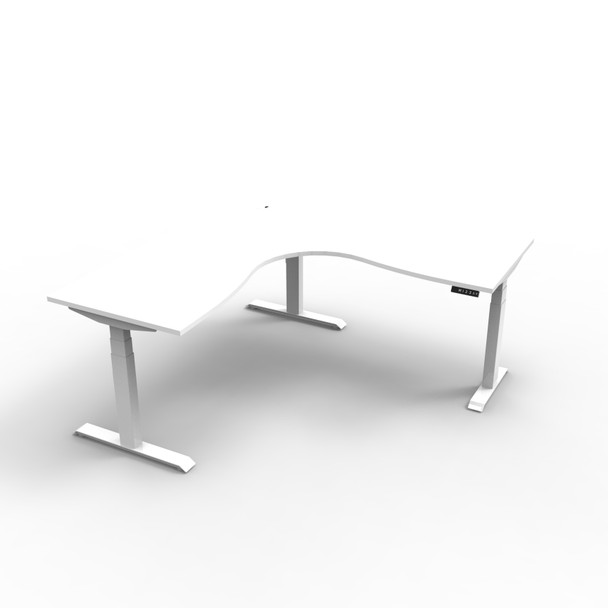 Rapidline Boost Plus Corner Workstation 1800 x 1500 x 750mm Natural White / White Satin