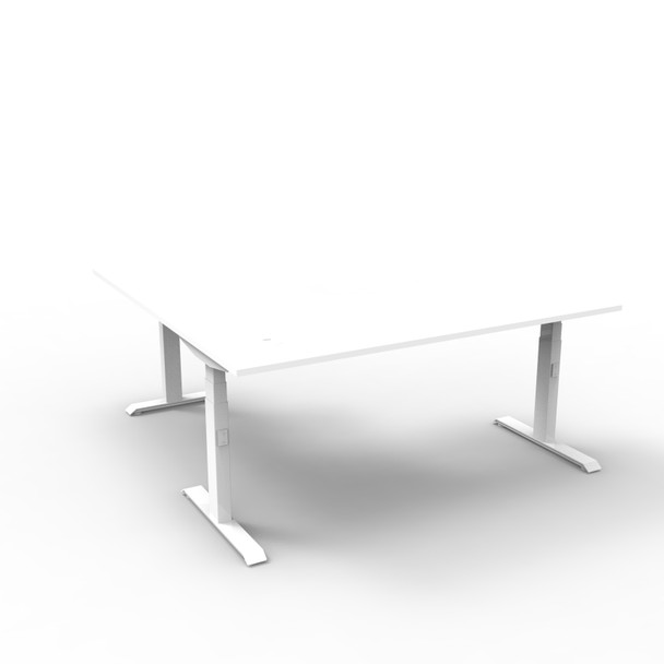 Rapidline Boost Plus 1800 x 1500 x 750mm Corner Workstation Natural White / White Satin