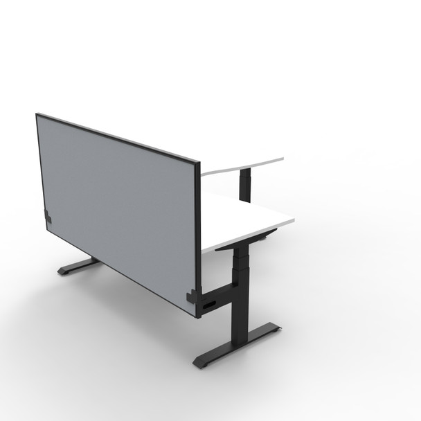 Rapidline Boost Plus 1800 x 1500 x 750mm Corner Workstation with Screen Natural White / Black Satin