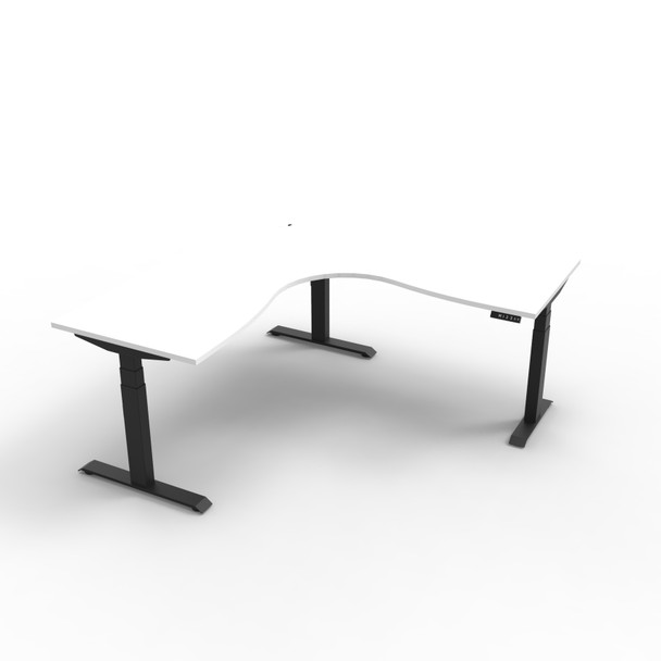 Rapidline Boost Plus Corner Workstation 1800 x 1800 x 750mm Natural White / Black Satin